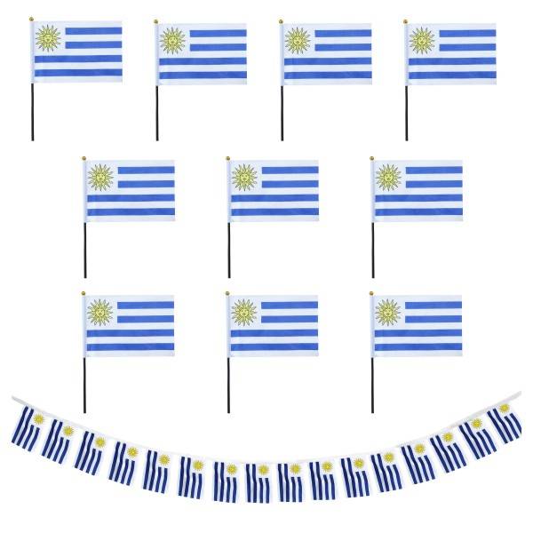 Sonia Originelli FANSET EM Fußball "Uruguay" Uruguay Girlande 10x Handflaggen