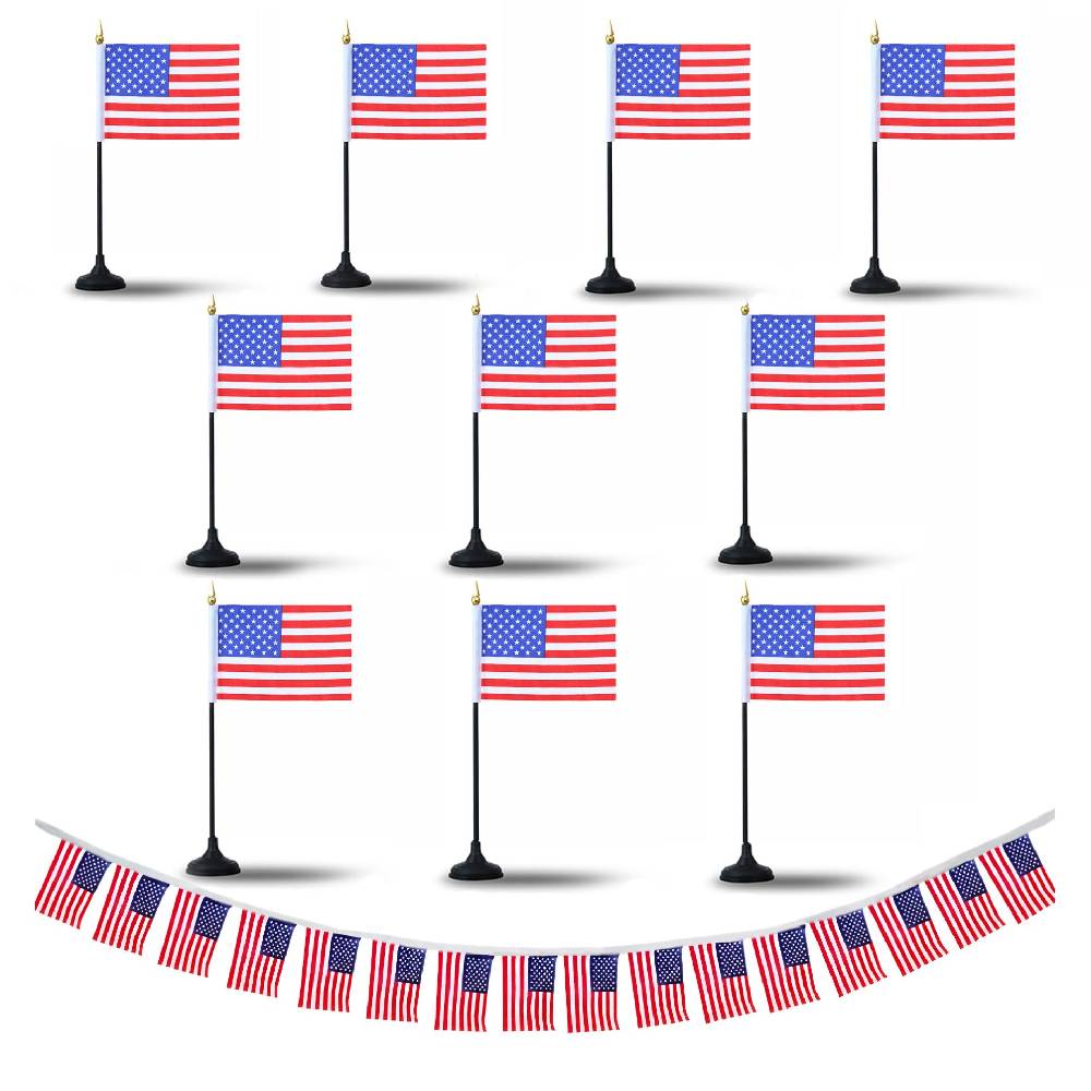 Sonia Originelli FANSET EM Fußball "USA" Amerika America Girlande Handflaggen Tischhalter