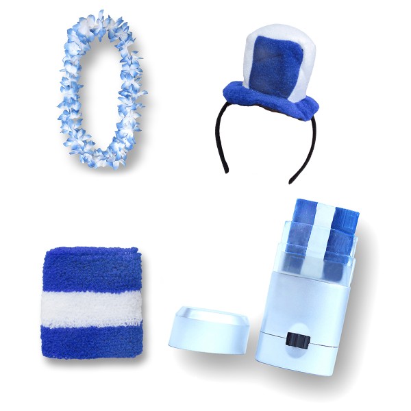 Sonia Originelli Fanset "Griechenland" Greece Mini Zylinder Haarreif Blumenkette Schminkstift Schweißband