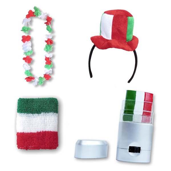 Sonia Originelli Fanset "Iran" Mini Zylinder Haarreif Blumenkette Schminkstift Schweißband