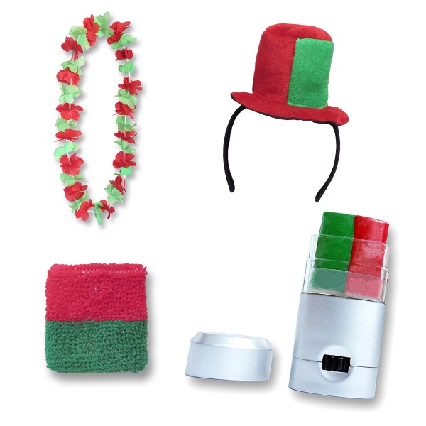 Sonia Originelli Fanset "Marokko" Morocco Mini Zylinder Haarreif Blumenkette Schminkstift Schweißband-Copy