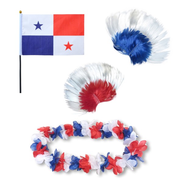 Sonia Originelli Fanset "Panama" Blumenkette Fahne Flagge Perücke Irokese