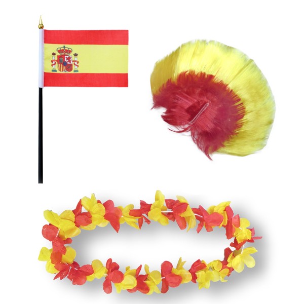 Sonia Originelli Fanset "Spanien" Spain Espana Blumenkette Fahne Flagge Perücke Irokese