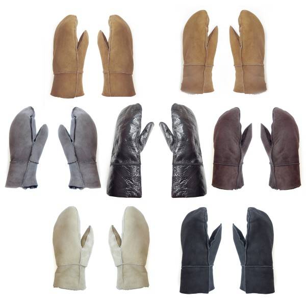 Sonia Originelli Fausthandschuh Schaf Lammfell Fäustlinge Leder Handschuhe