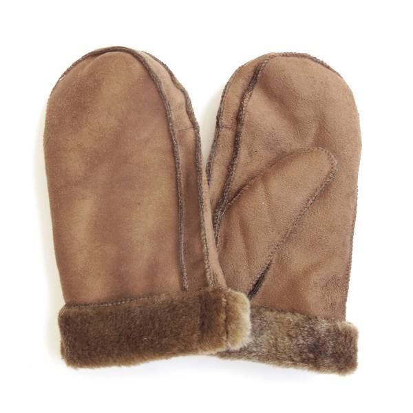 Sonia Originelli Fausthandschuhe Faux-Leder Velouroptik Kunstfell Samt Velvet Kuschelig