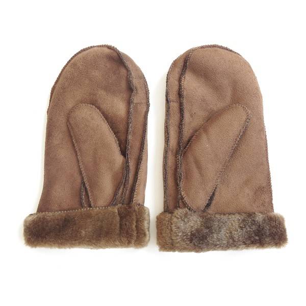 Sonia Originelli Fausthandschuhe Faux-Leder Velouroptik Kunstfell Samt Velvet Kuschelig