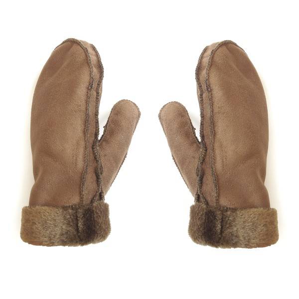 Sonia Originelli Fausthandschuhe Faux-Leder Velouroptik Kunstfell Samt Velvet kuschelig