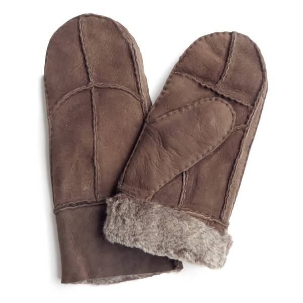 Sonia Originelli Fausthandschuhe Lammfell Schaffell Echt Leder Patchwork Design Fäustlinge