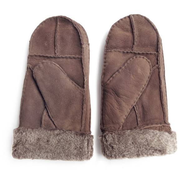 Sonia Originelli Fausthandschuhe Lammfell Schaffell Echt Leder Patchwork Design Fäustlinge