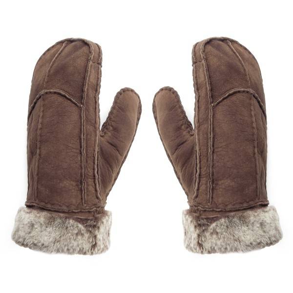 Sonia Originelli Fausthandschuhe Lammfell Schaffell echt Leder Patchwork Design Fäustlinge