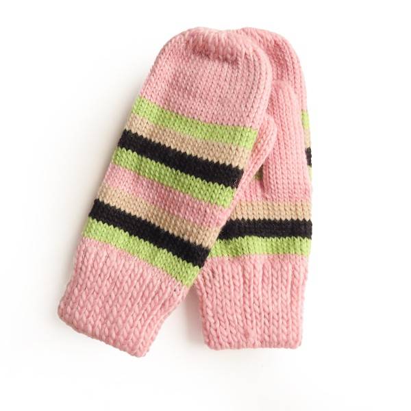 Sonia Originelli Fausthandschuhe Streifen Fäustlinge Teenager Erwachsene Strick