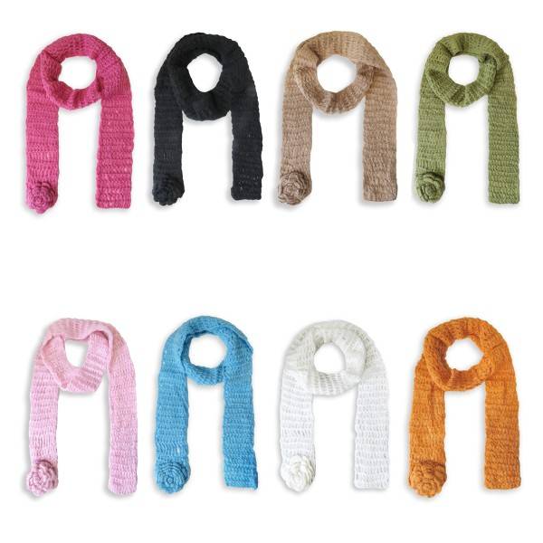 Sonia Originelli Filigraner Damenschal Strick Mit Blumenapplikation