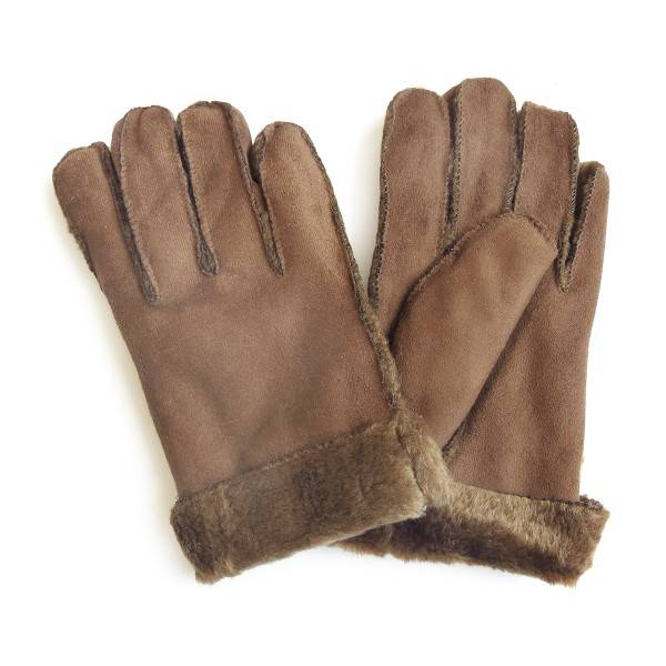 Sonia Originelli Fingerhandschuhe Faux-Leder Velouroptik Kunstfell Samt Velvet Kuschelig