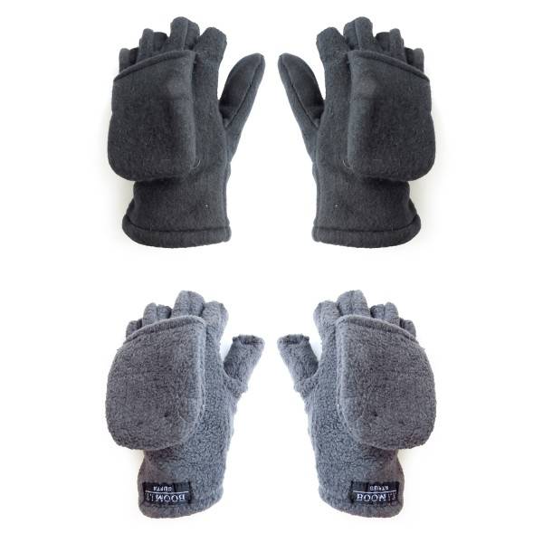 Sonia Originelli Fleecehandschuhe Finger Halbfinger Faustumschlag Winter