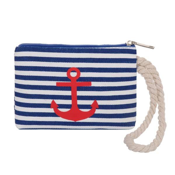 Sonia Originelli Geldbeutel "Anker" Mini Tasche Maritim Streifen Kordel