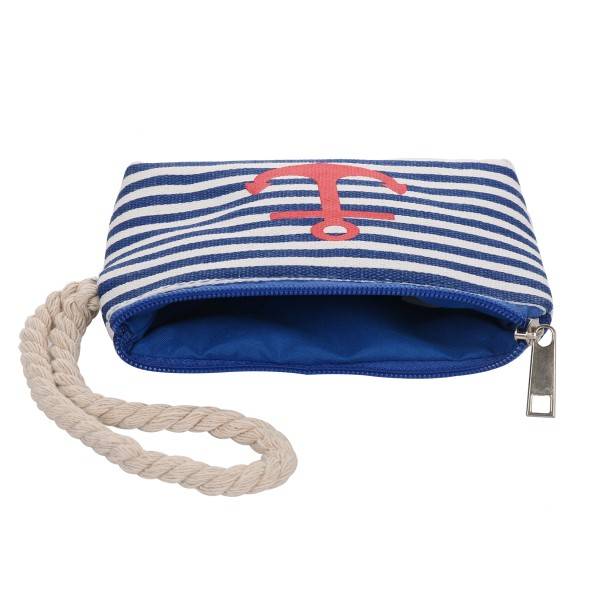 Sonia Originelli Geldbeutel "Anker" Mini Tasche Maritim Streifen Kordel