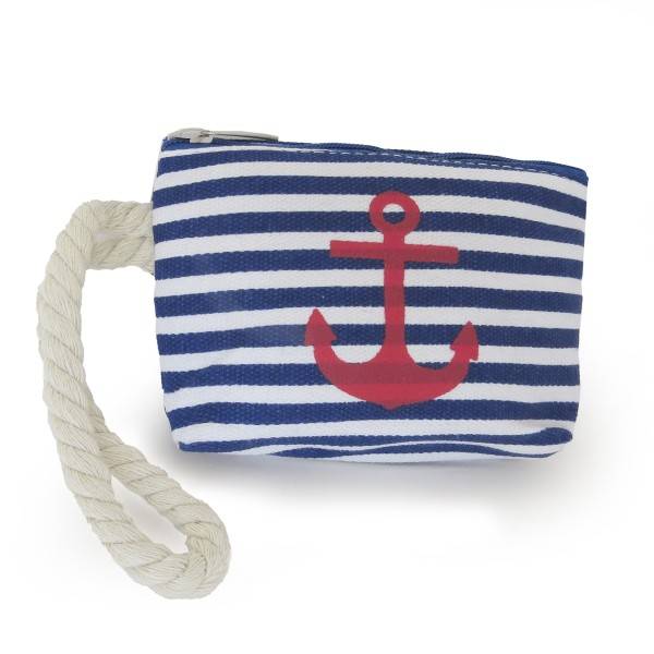 Sonia Originelli Geldbeutel "Anker" Mini Tasche Maritim Streifen Kordel