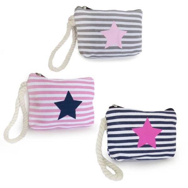 Sonia Originelli Geldbeutel "Stern" Mini Tasche Maritim Streifen Kordel