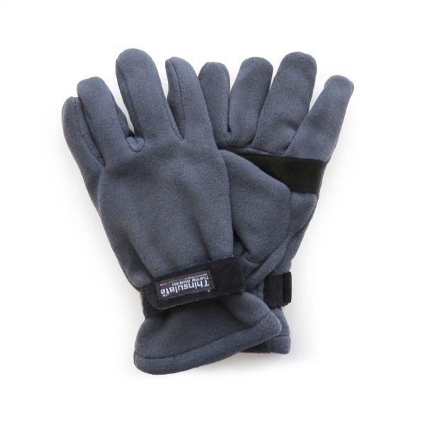 Sonia Originelli Handschuhe Winter Finger Fleece Schwarz Klettverschluss