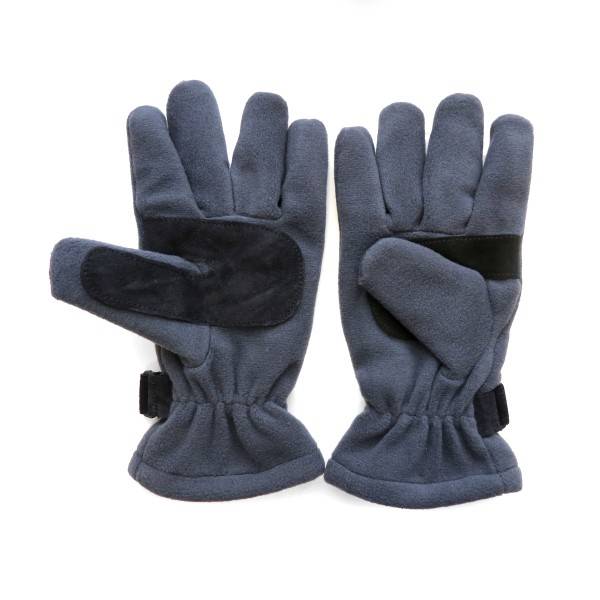 Sonia Originelli Handschuhe Winter Finger Fleece Schwarz Klettverschluss