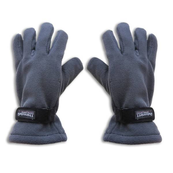 Sonia Originelli Handschuhe Winter Finger Fleece Schwarz Klettverschluss