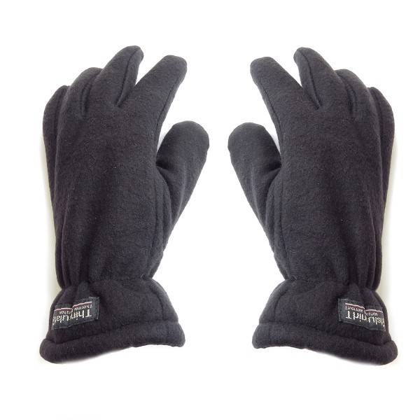 Sonia Originelli Handschuhe Winter Finger Fleece Schwarz Klettverschluss