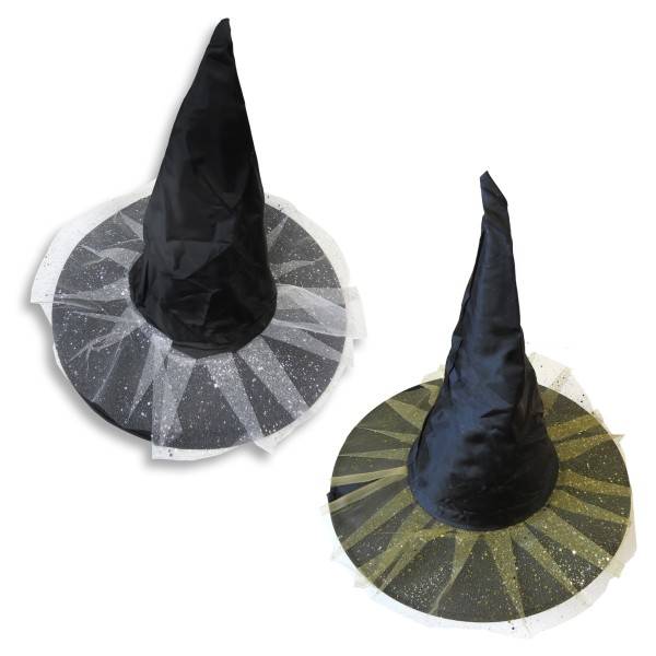 Sonia Originelli Hexe "Hexen Hut" Glitzer Kopfbedeckung Karneval Halloween