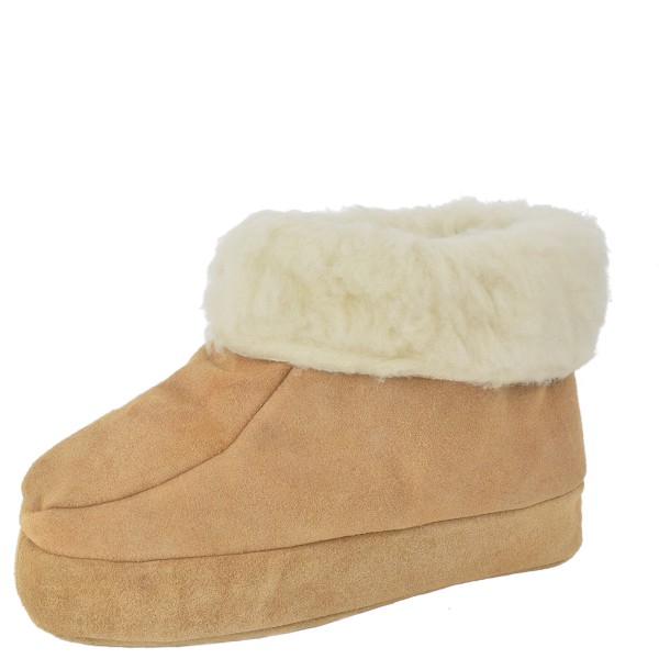 Sonia Originelli Hüttenhausschuh Echt Wildleder Wollfutter Fellkranz