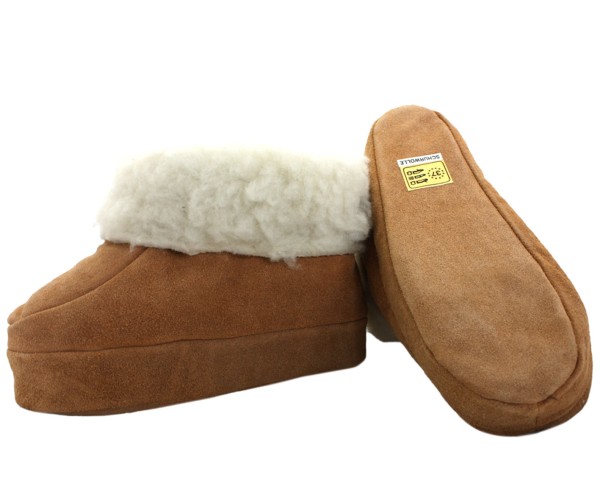 Sonia Originelli Hüttenhausschuh Echt Wildleder Wollfutter Fellkranz