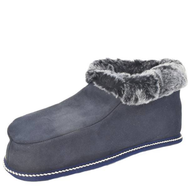 Sonia Originelli Hüttenhausschuh Lammfell Schaffell Leder Warm Fellkranz