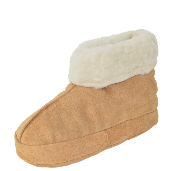 Sonia Originelli Hüttenhausschuh Wildleder Wollfutter Fellkranz