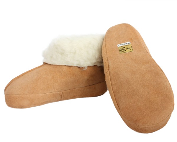 Sonia Originelli Hüttenhausschuh Wildleder Wollfutter Fellkranz