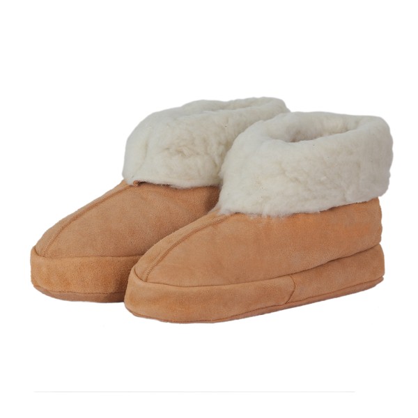 Sonia Originelli Hüttenhausschuh Wildleder Wollfutter Fellkranz