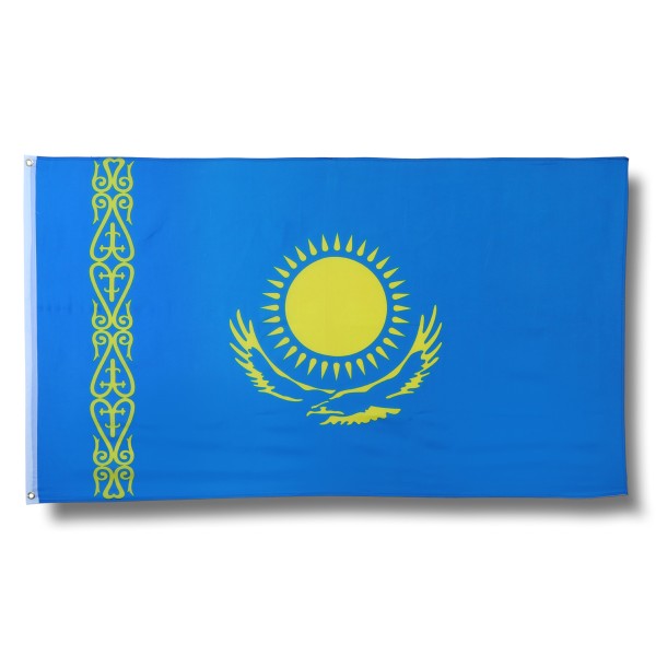 Sonia Originelli Kasachstan Fahne Flagge 90 x 150 cm Fanartikel Hissfahne Ösen WM EM