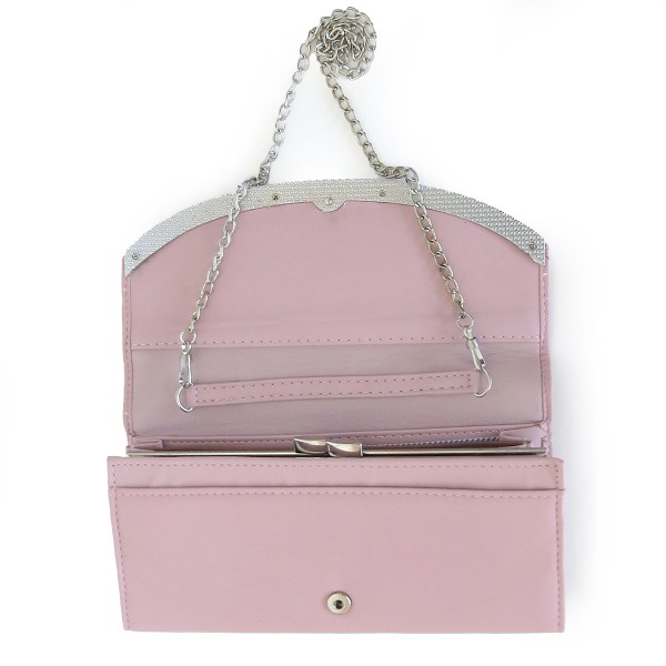 Sonia Originelli Kellner Portemonnaie Damen Geldbörse XL Clutch Tasche Mit Kette