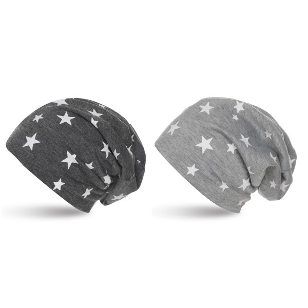 Sonia Originelli Kinder Beanie "Mini Sterne" Mütze Stars Overall Print