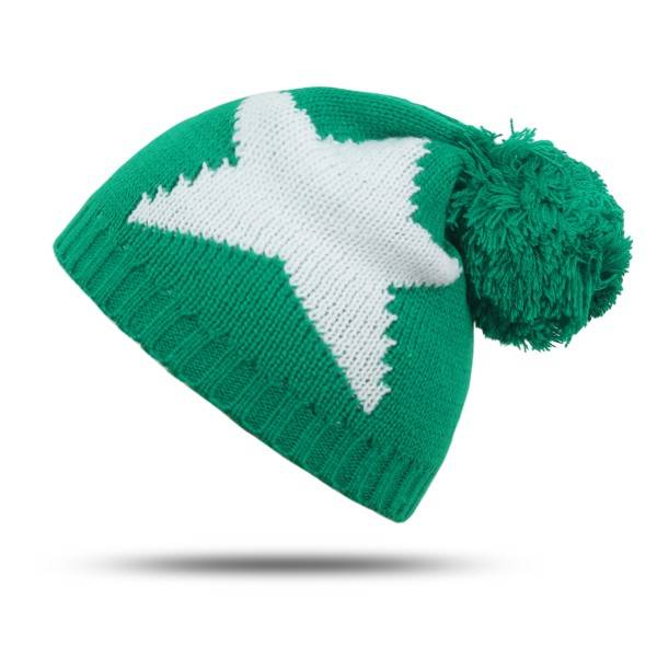 Sonia Originelli Kinder Bommelmütze "Stern" Winter Strickmütze