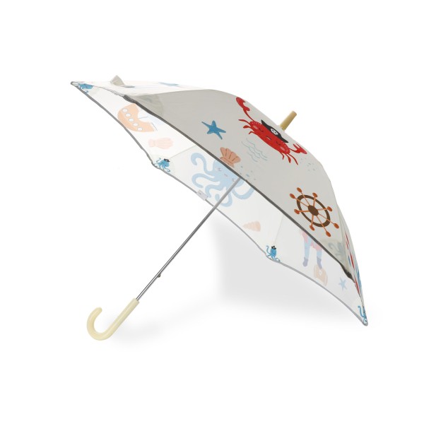 Sonia Originelli Kinder Regenschirm Reflektierend Sicherheitsschirm Pirat Schatz Augenklappe Seeräuber