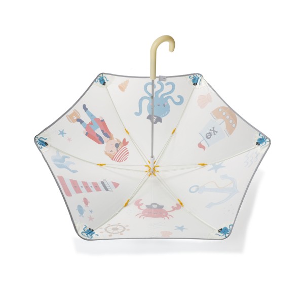 Sonia Originelli Kinder Regenschirm Reflektierend Sicherheitsschirm Pirat Schatz Augenklappe Seeräuber