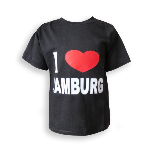 Sonia Originelli Kinder T-Shirt "I Love Hamburg" Wappen Baumwolle