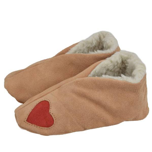 Sonia Originelli Kinder Wildlederhausschuh "Herz" Echt Leder Schluffis