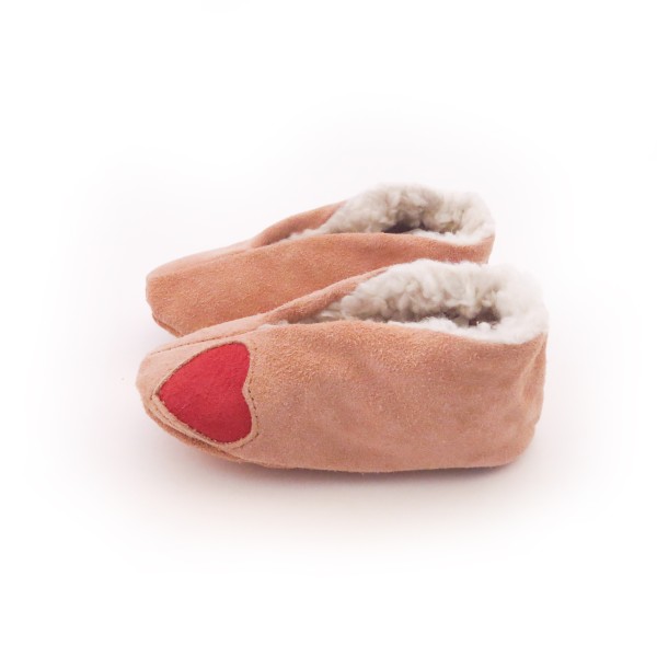 Sonia Originelli Kinder Wildlederhausschuh "Herz" Echt Leder Schluffis