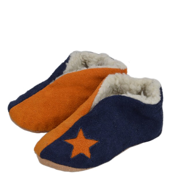 Sonia Originelli Kinder Wildlederhausschuh "Mix" Echt Leder Schluffis Stern