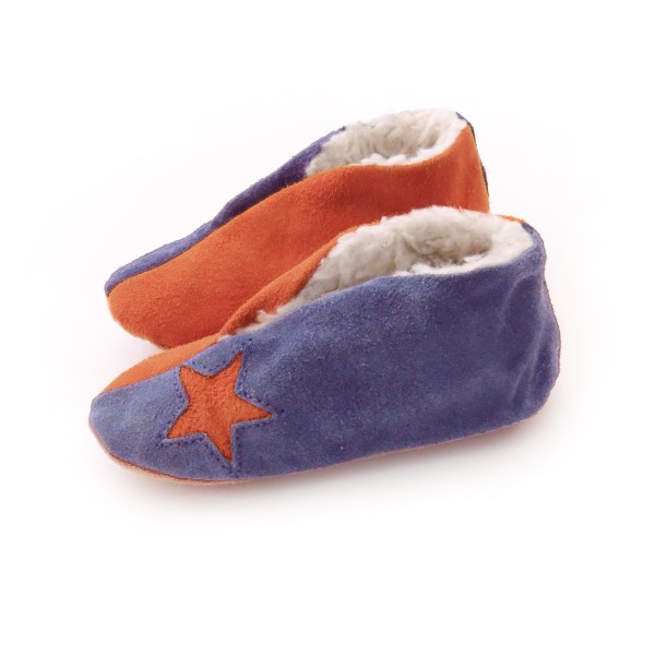 Sonia Originelli Kinder Wildlederhausschuh "Mix" Echt Leder Schluffis Stern