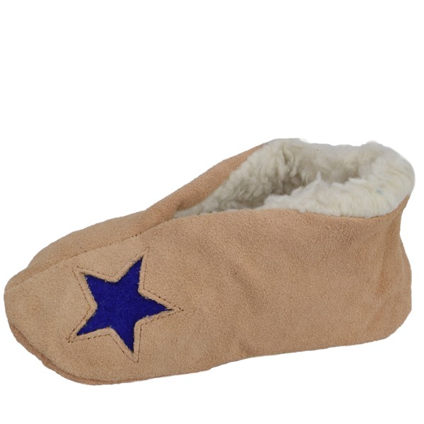 Sonia Originelli Kinder Wildlederhausschuh "Stern" Echt Leder Schluffis