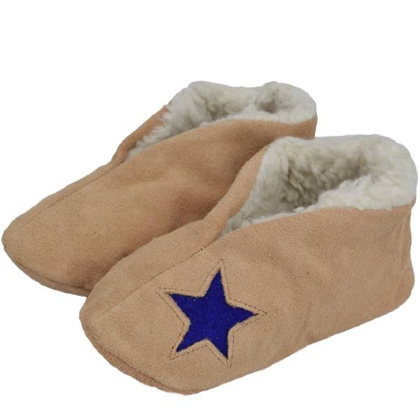 Sonia Originelli Kinder Wildlederhausschuh "Stern" Echt Leder Schluffis