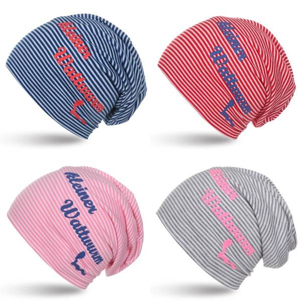 Sonia Originelli Kleinkind Beanie Mütze Baby "Kleiner Wattwurm" Maritim Streifen