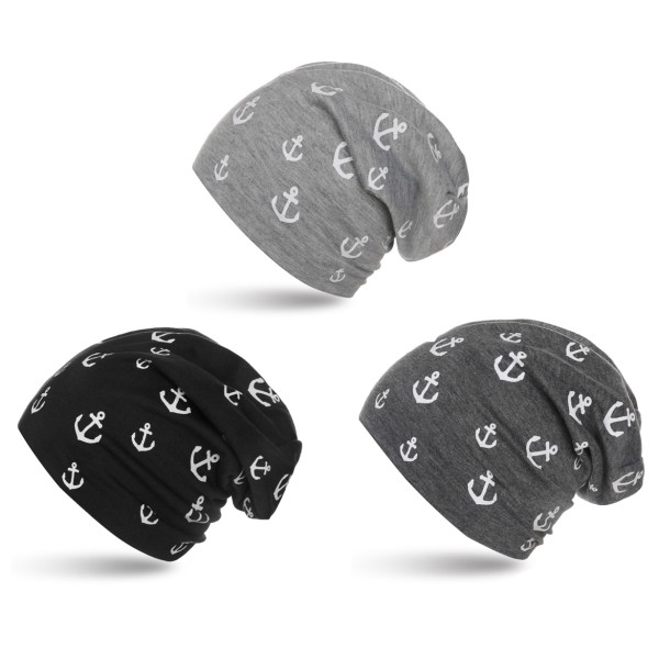 Sonia Originelli Kleinkinder Beanie "Mini Anker" Maritim Mütze Overall Print Baby