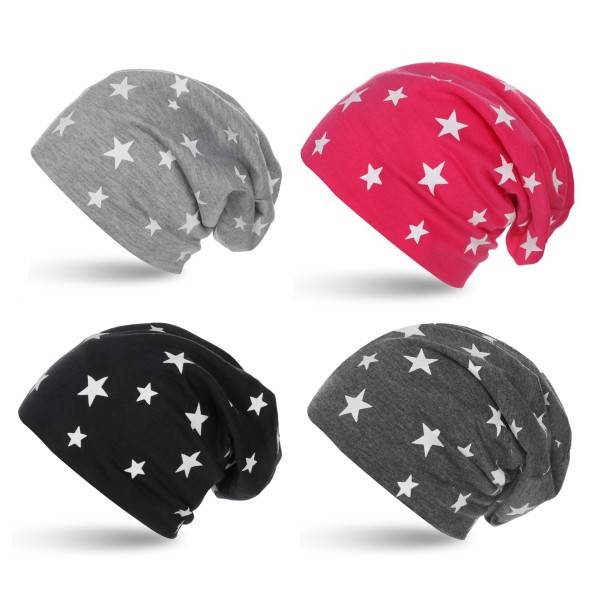 Sonia Originelli Kleinkinder Beanie "Mini Sterne" Mütze Stars Overall Print Baby