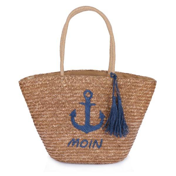 Sonia Originelli Korbtasche "Moin" Stickerei Quastenverzierung Shopper Sommer